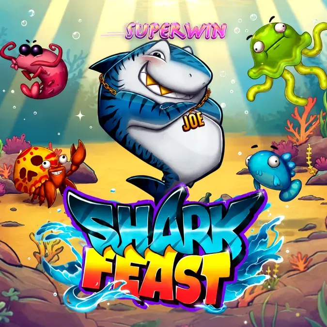 Tampilan visual slot Shark Feast dengan tema bawah laut yang ceria